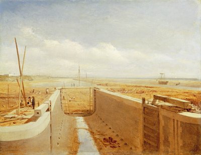 Canal en construction, possiblement le canal de Bude, c.1840 - Benjamin Williams Leader